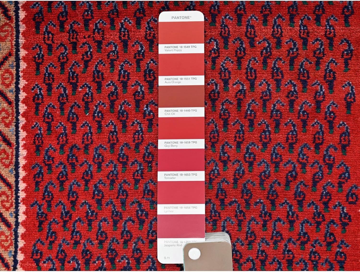 Hand Knotted Wool Oriental Runner Rug, Red Boteh Design, 2'5"x5'10