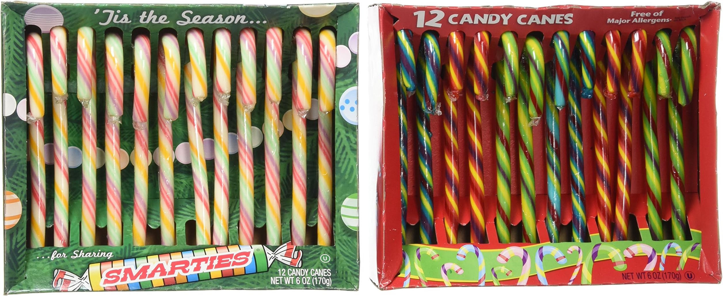 Smarties and Dum Dums Assorted Flavor Candy Canes Bundle (2 Pack)