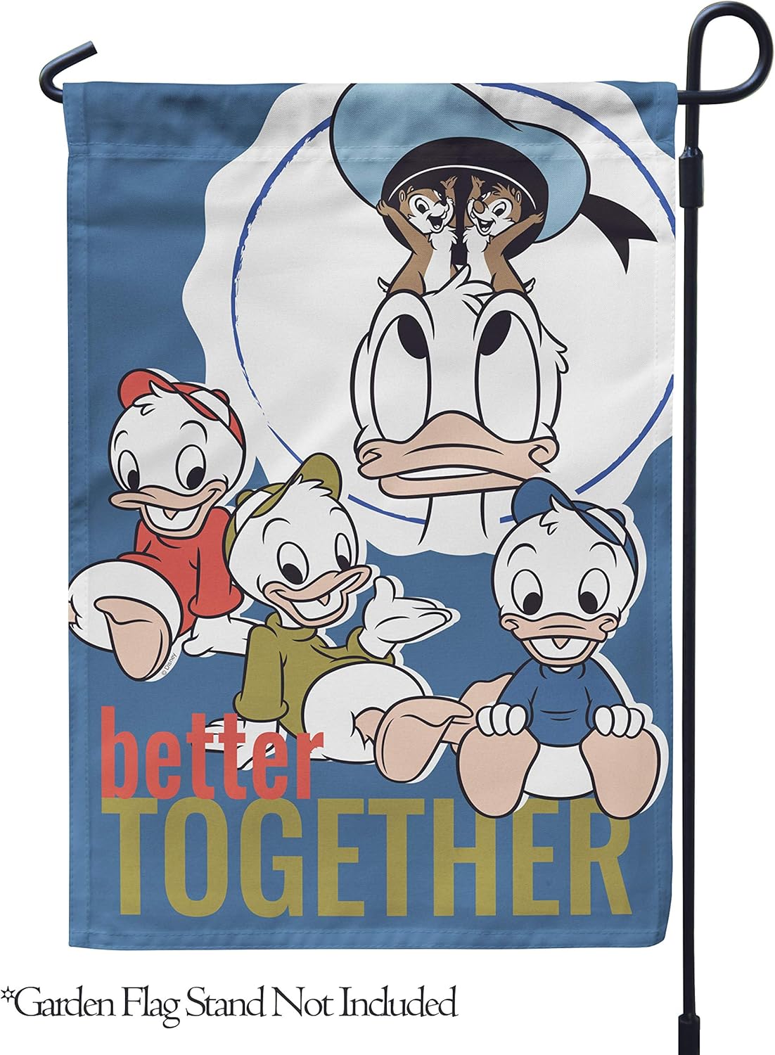 Flagology, Disney Better Together Donald Duck – Garden Flag 12" x 18", Outdoor Flag, Exclusive Fabric, Officially Licensed Disney, Inspirational