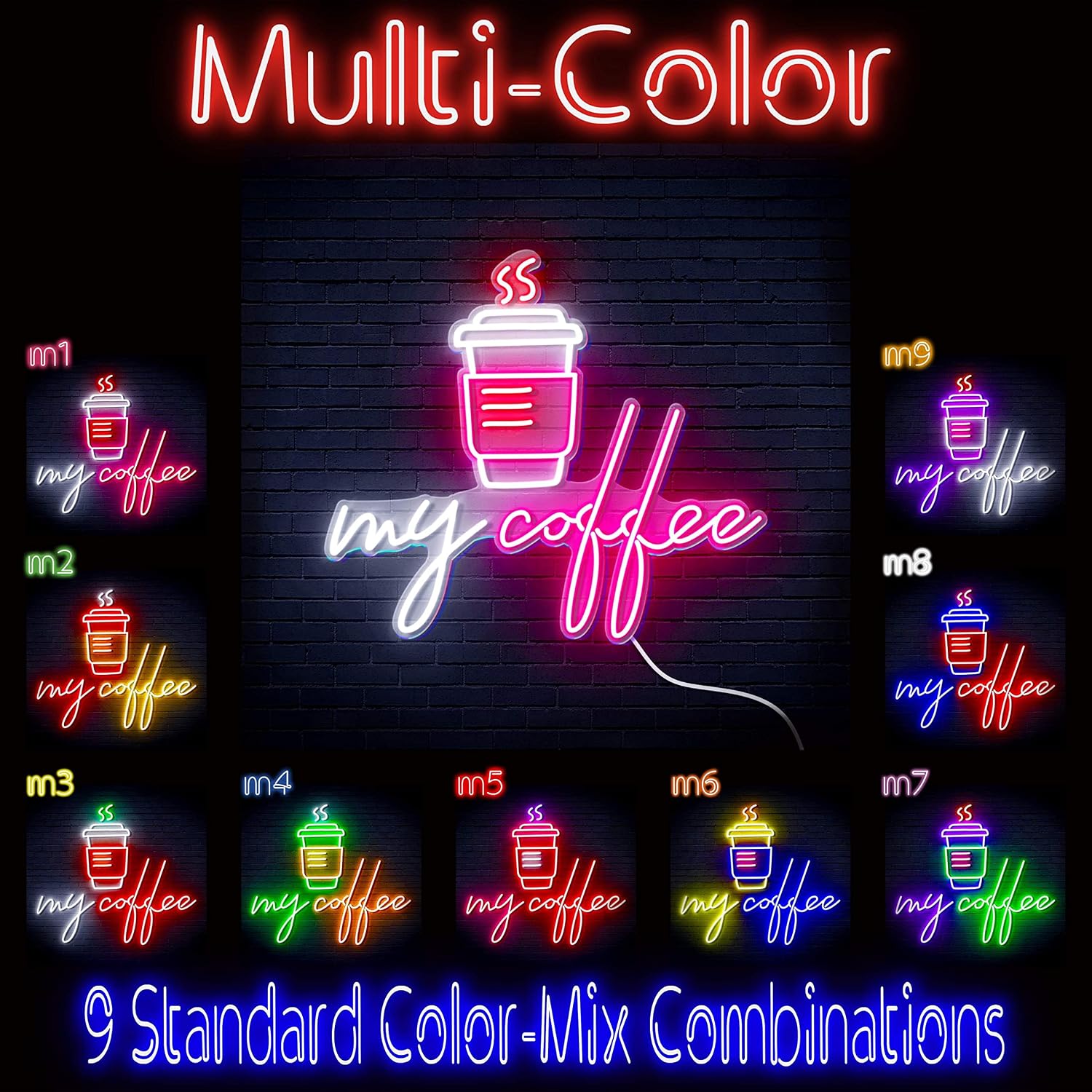 ADVPRO My Coffee Extra-Large Ultra-Bright LED Neon Sign - Multi-Color 3 - st16s54-fn-j0028-m3