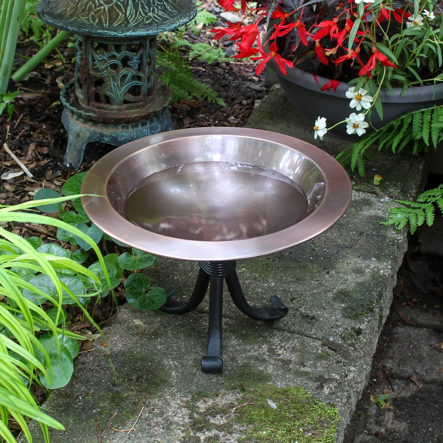 Achla Designs 201-4006 Classic II Tripod Stand Birdbath, Antique Copper