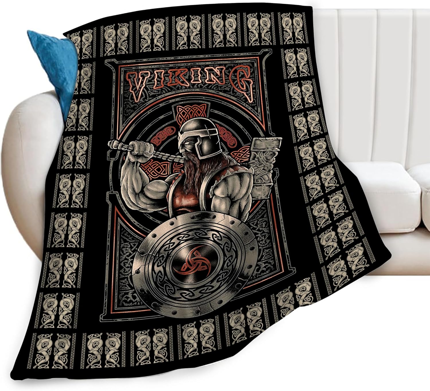 Viking Blanket Medieval Viking Decor Throw Blanket Warm