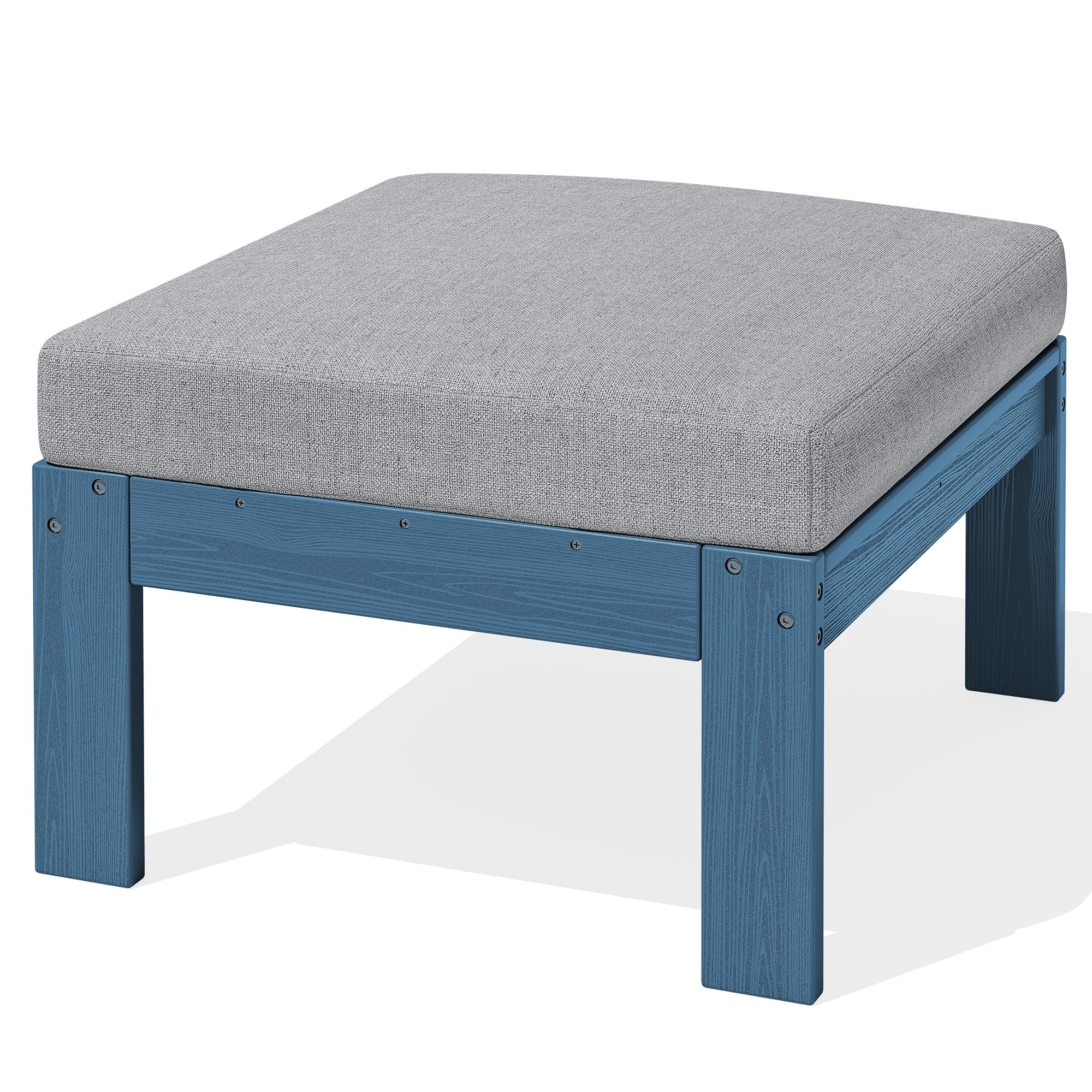 SERWALL HDPE Outdoor Ottoman with Cushions for Outdoo Sofa