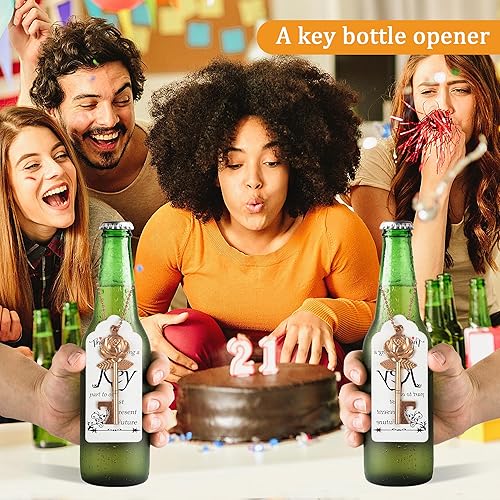 Miniatura 4 de Aokbean Juego de 100 llaves en forma de flor de rosa, regalos de boda, regalo para invitados, llave de esqueleto a granel, abridor de botellas con