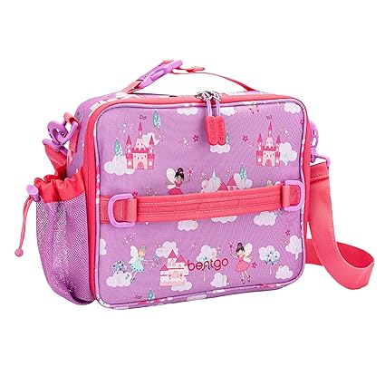 Bentgo Kids Prints Lunch Bag - Double Insulated, Durable, Water-Resistant Fabric with Interior and Exterior Zippered Pockets and External Bottle Holder- Ideal for Children of All Ages (Fairies)
