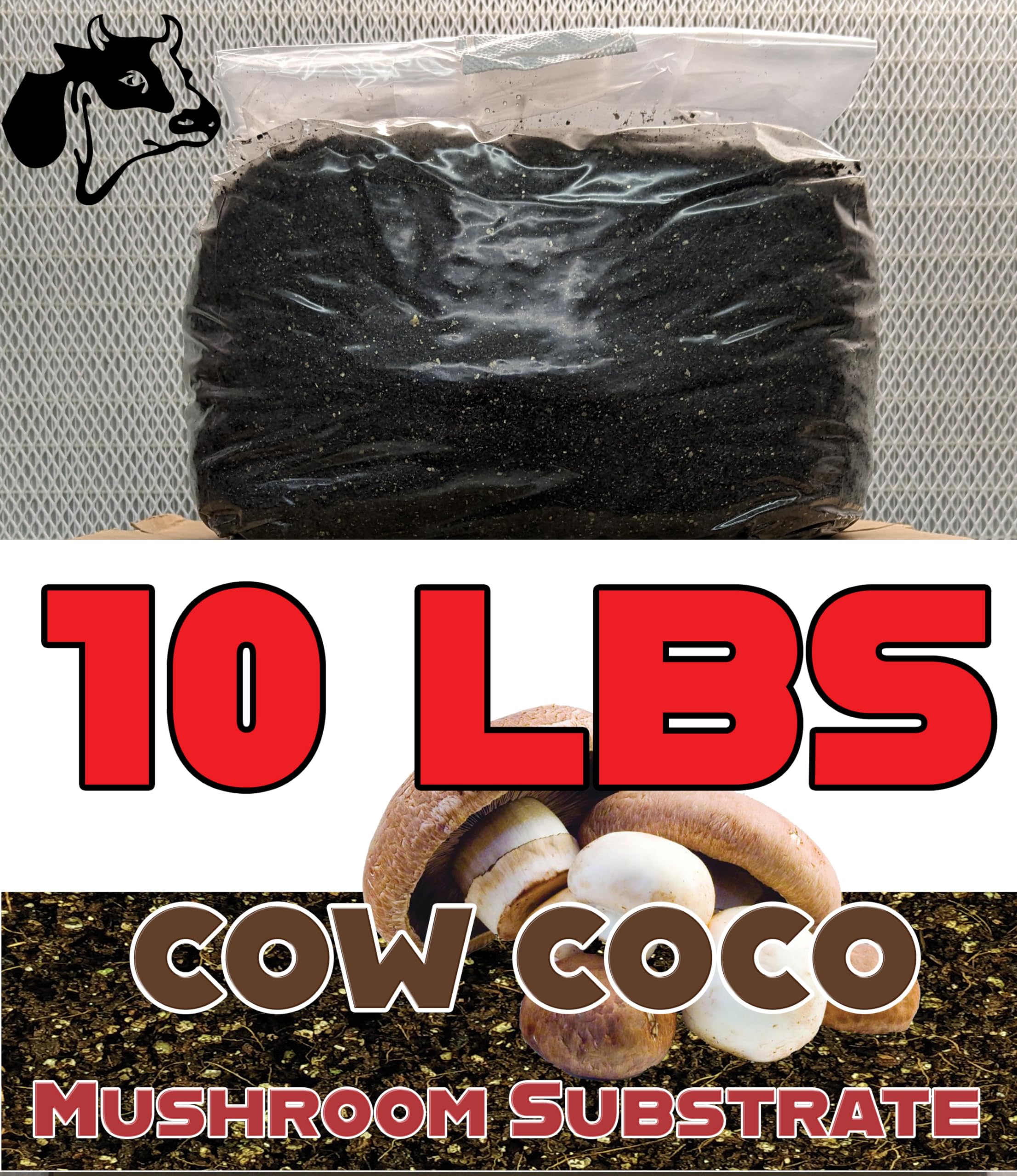 10 LBS Coco Mushroom Substrate with Added Cow Manure (1 Bag)