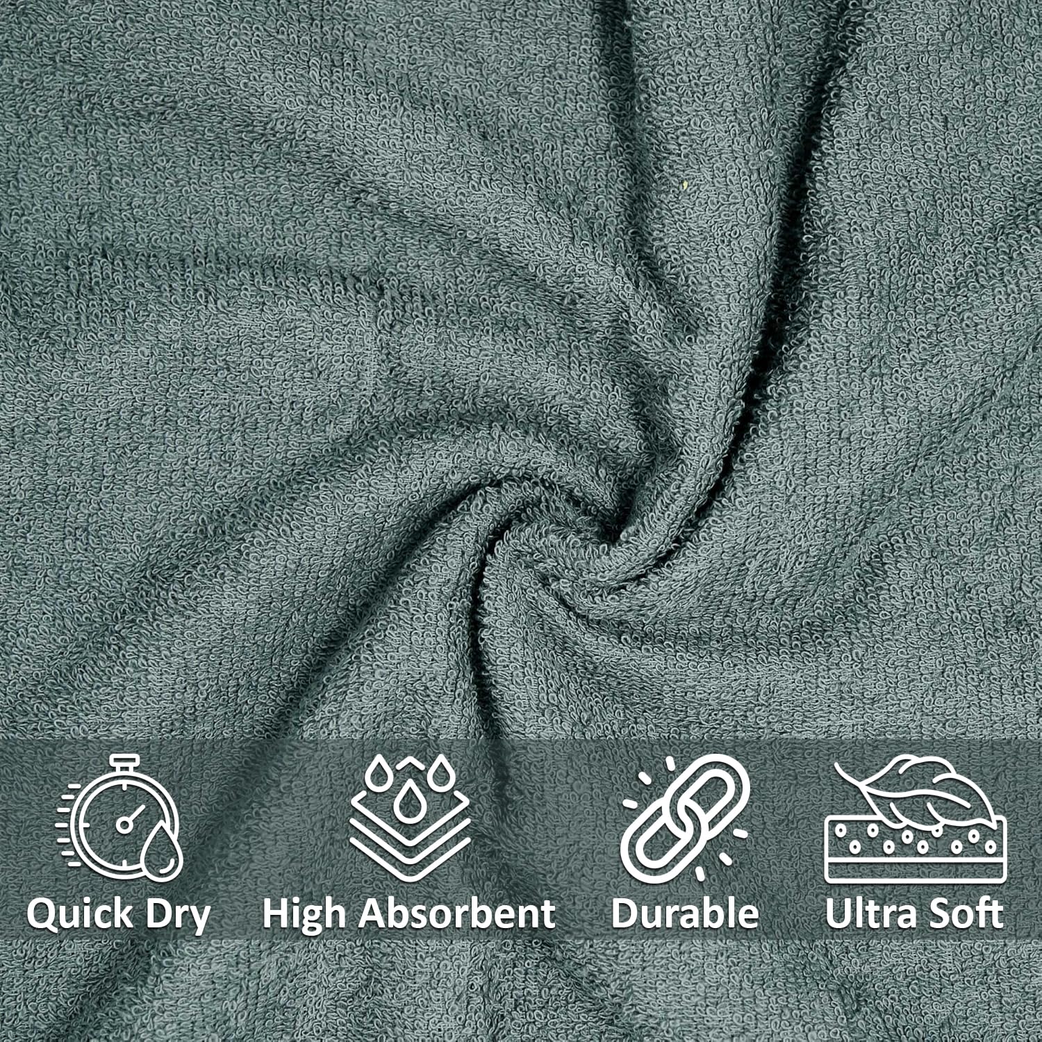 SWAURSAHA Premium Cotton Hand Towel - 600 GSM, Ultra Soft, Quick Dry, Super Absorbent Towel for Home, Spa, Gym, Kitchen & Travel | (61 x 40 CM) (Grey, Pack of 2) 2