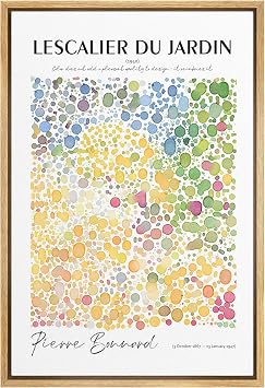 SIGNLEADER Framed Canvas Print Wall Art Pierre Bonnard Watercolor Pastel Dot Garden Classic Vintage Illustrations Fine Art Decorative Multicolor for Living Room, Bedroom, Office - 24"x36" NATURAL