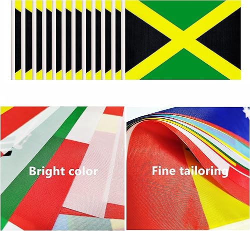 Miniatura 60 de Juego de 12 banderas de escritorio de España, pequeñas banderas españolas de oficina con poste negro sólido de 12 pulgadas, base negra y parte