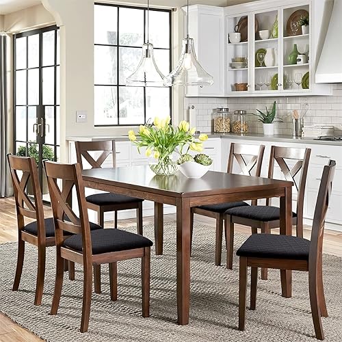 Miniatura 2 de Fuloon Fundas de cojín impermeables de asiento de 6 piezas, fundas de asiento de silla de jacquard elásticas, fundas de asiento lavables para sillas