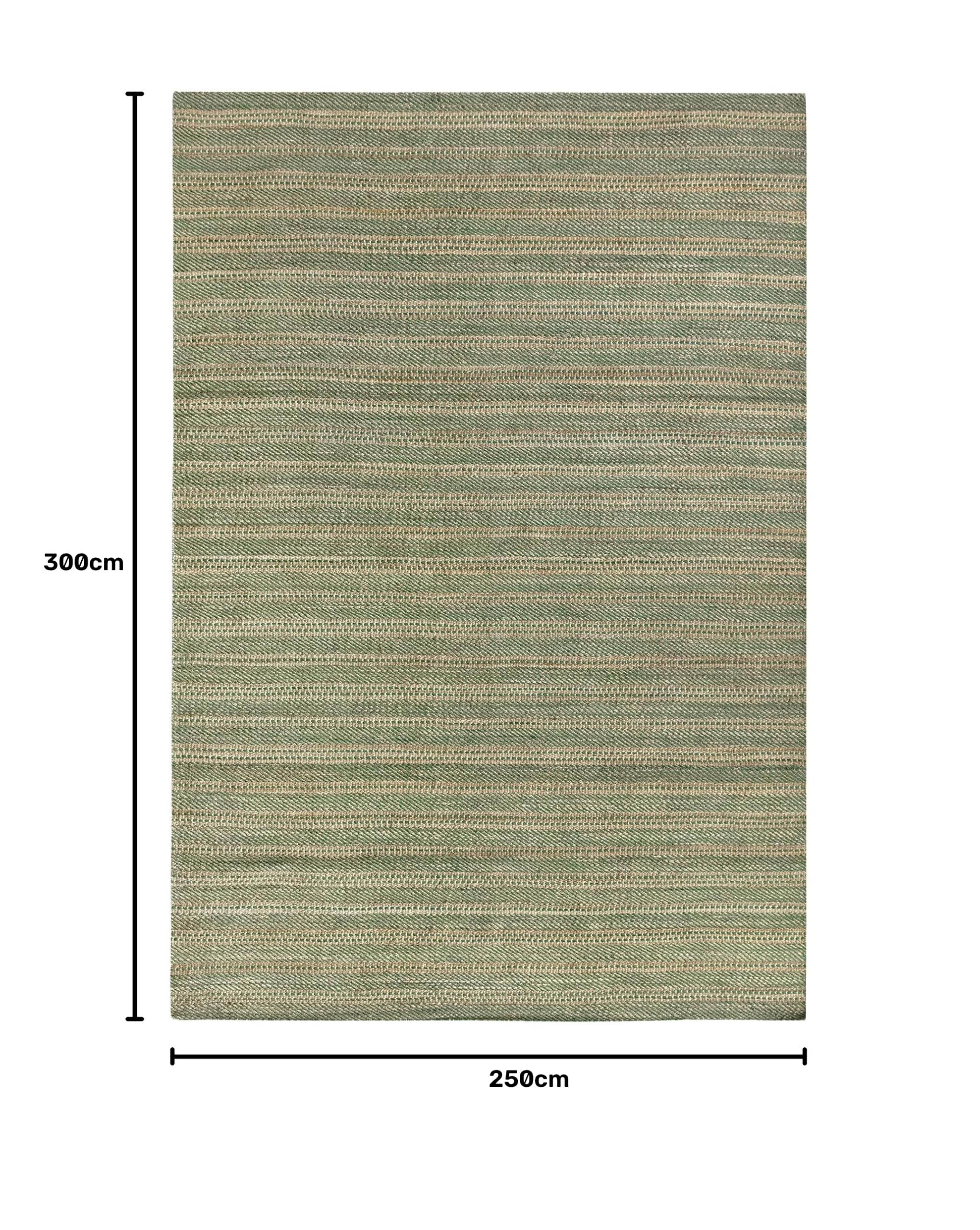 HAMID - Alfombra Yute Lana Olivia, Alfombra Lana y Yute, Tejida a Mano Tejida para Salon, Dormitorio, Sala de Estar, Verde Natural, (250x300cm)