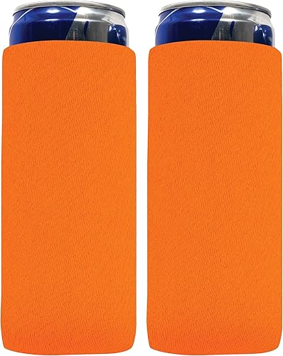 QualityPerfection Fundas delgadas para enfriar latas (juego de 2) fundas delgadas de neopreno de 12 onzas en blanco para bebidas plegables aisladas
