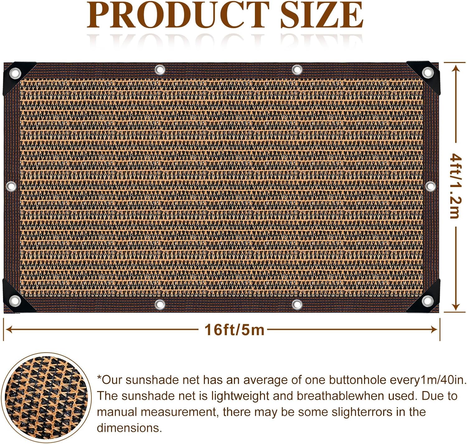 80% Shade Cloth -4x16FT Sunblock Net with Grommet,Lightweight and Durable UV Protection,Shade Cloth for Garden Patio Pergola Balcony Plants Greenhouse Dog Kennel Chicken Coop Outdoor