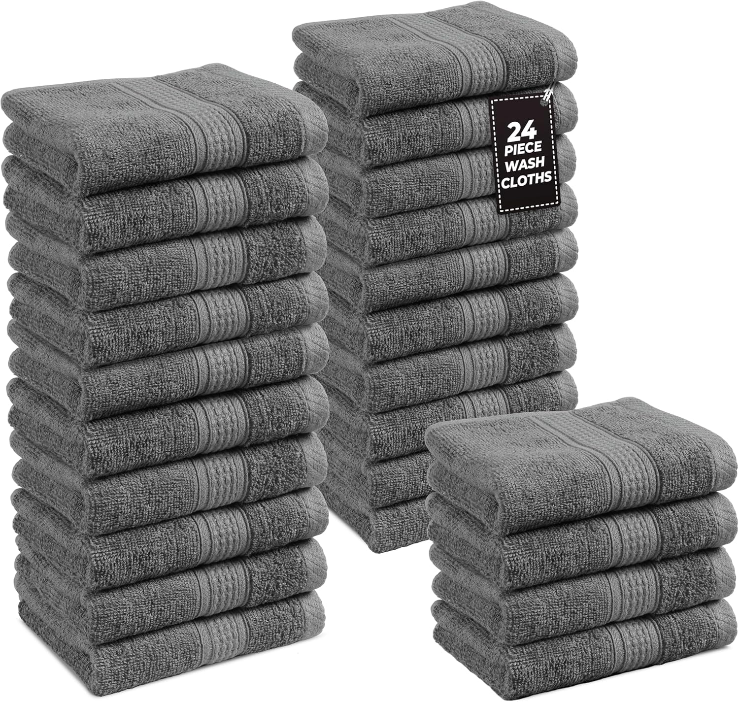 LANE LINEN Pack of 24 Washcloths Set – Spa & Salon Quality – 100% Mercerized Cotton Face Towels – Ring Spun, Very Soft & Absorbent Wash Cloths for Showering – Fingertip Towels – 13″x13″, Space Grey LANE LINEN Pack of 24 Washcloths Set – Spa & Salon Quality – 100% Mercerized Cotton Face Towels – Ring Spun, Very Soft & Absorbent Wash Cloths for Showering – Fingertip Towels – 13″x13″, Space Grey