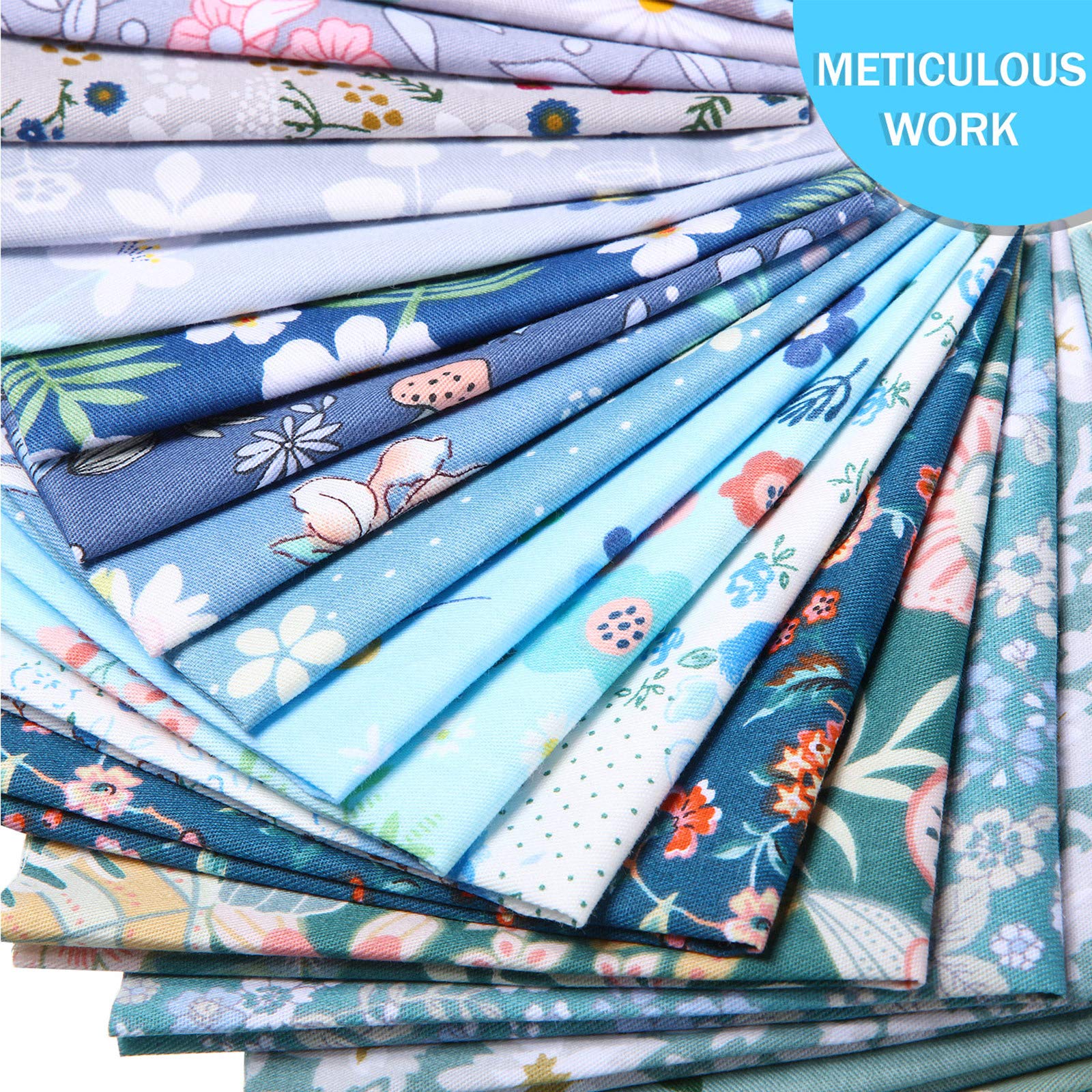 50 Stücke Fabric Cotton Patchwork 8 x 8 Zoll Blumen Patchwork Bündel Baumwolle Stoff Quadrate für DIY Nähen Scrapbooking Zubehör