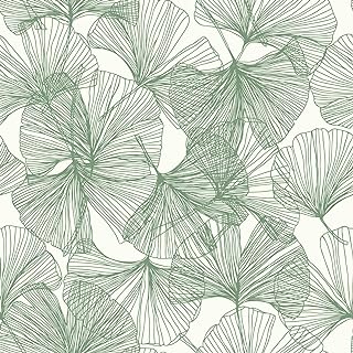 RoomMates RMK11603WP Green Gingko Leaves Peel and Stick Wallpaper, Roll