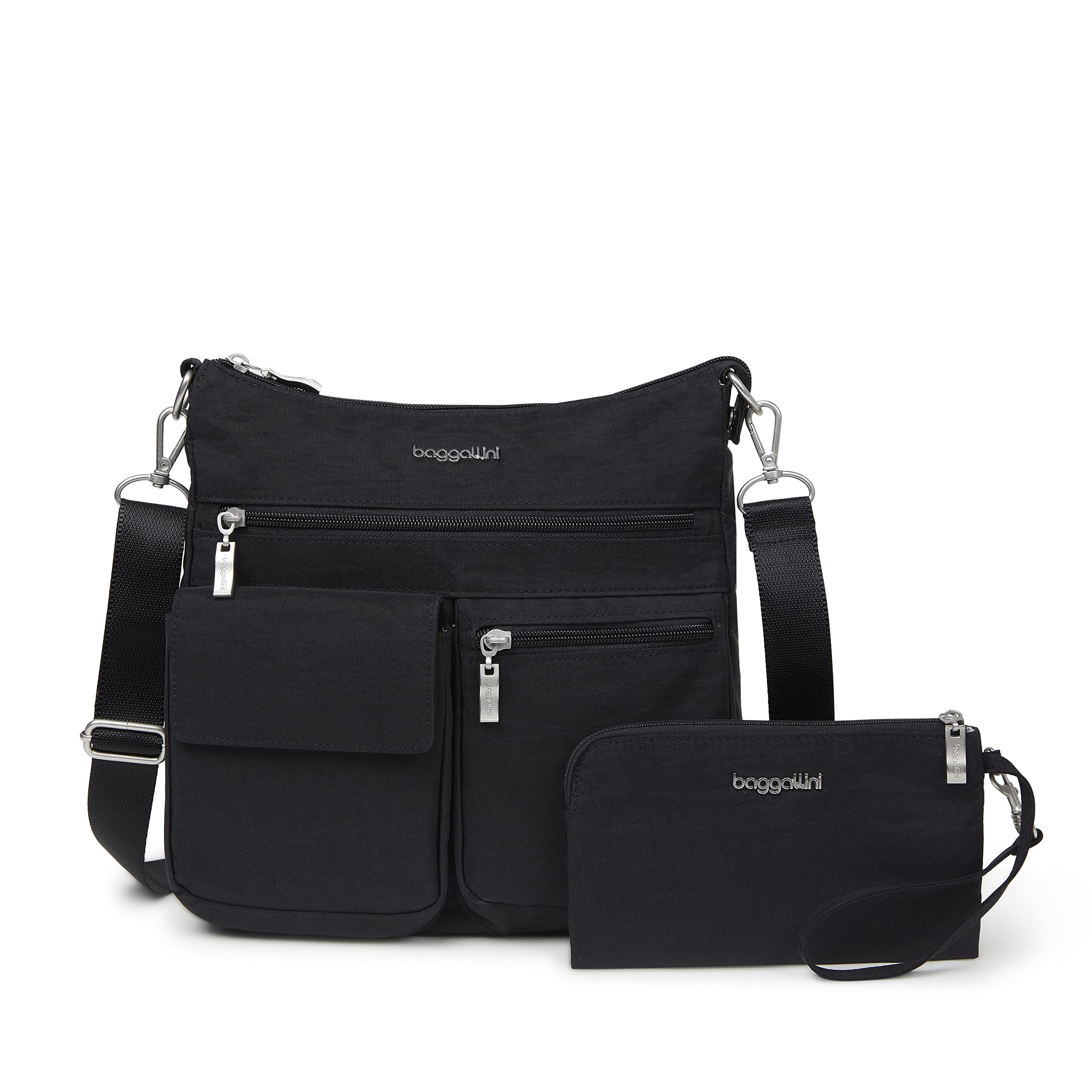 Baggallini Women's Modern Everywhere Slim Crossbody, Black, One Size UK