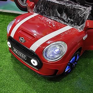 سيارة ركوب كهربائية ميني كوبر باللون الأحمر والأبيض