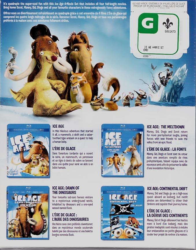 L Ere De Glace La Collection L Ere De Glace 1 02 L Ere De Glace 2 05 L Ere De Glace 3 09 L Ere De Glace 4 12 4 Films English French