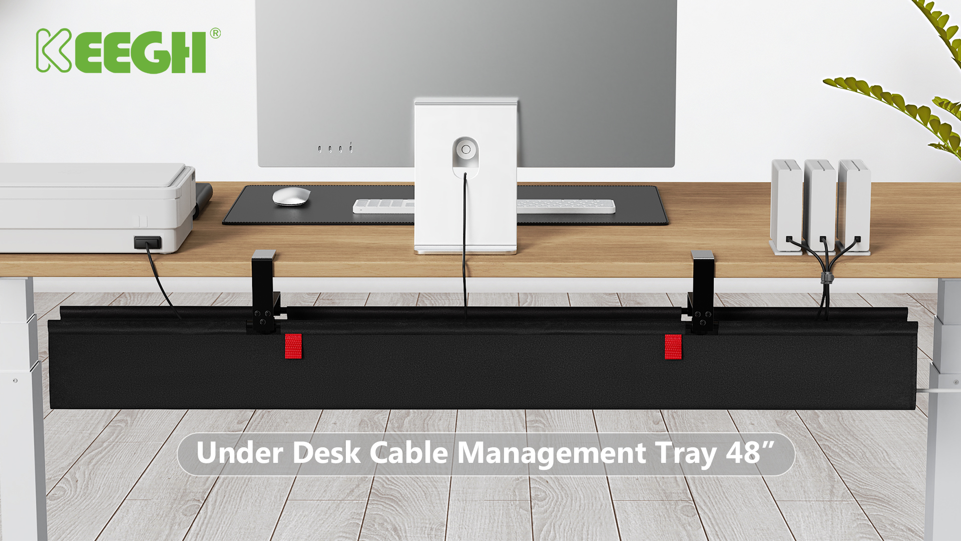 SleekTray Under Desk Cable Management Tray No Drill Wire Organizer - View #11