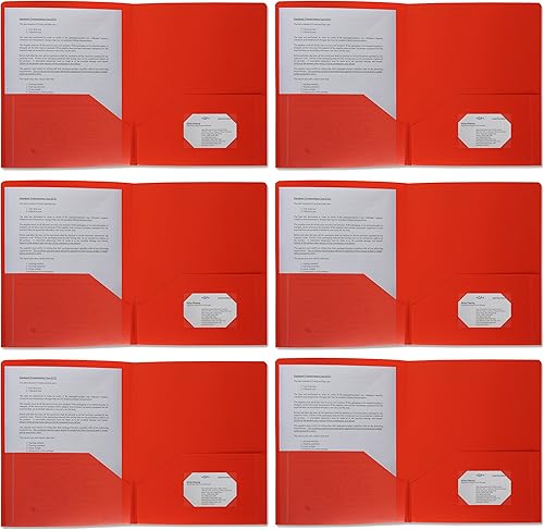 Miniatura 1 de Carpetas de bolsillo de plástico, poliéster duradero resistente, carpeta de 2 bolsillos, con ranura para tarjetas de visita, tamaño de hoja de 11 x