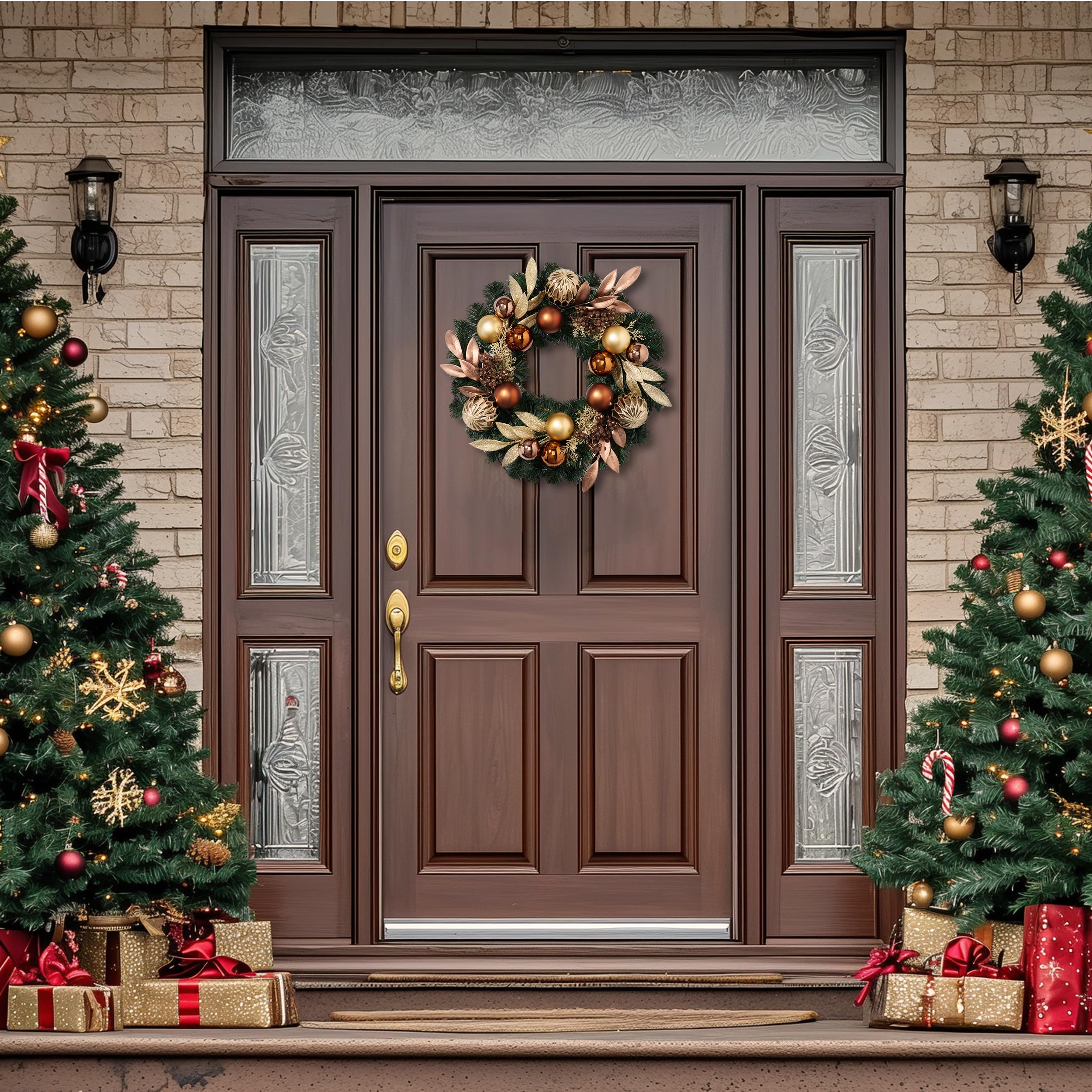 Amazon.com: Valery Madelyn 20'' Pre-Lit Christmas Wreath for Front