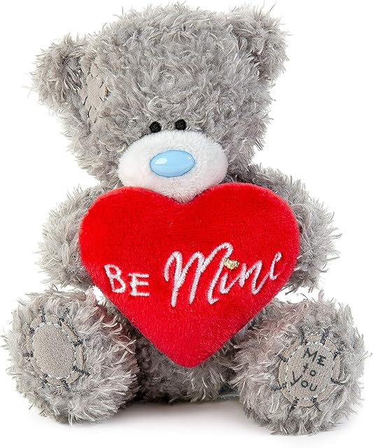 Me to You Tatty Teddy with 'Be Mine' Heart - Official Collection, Blue,grey,red