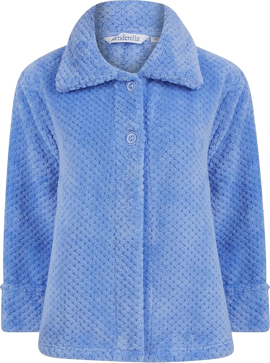 Slenderella Ladies Luxury Soft Thick Fleece Collared Button Up Bed Jacket