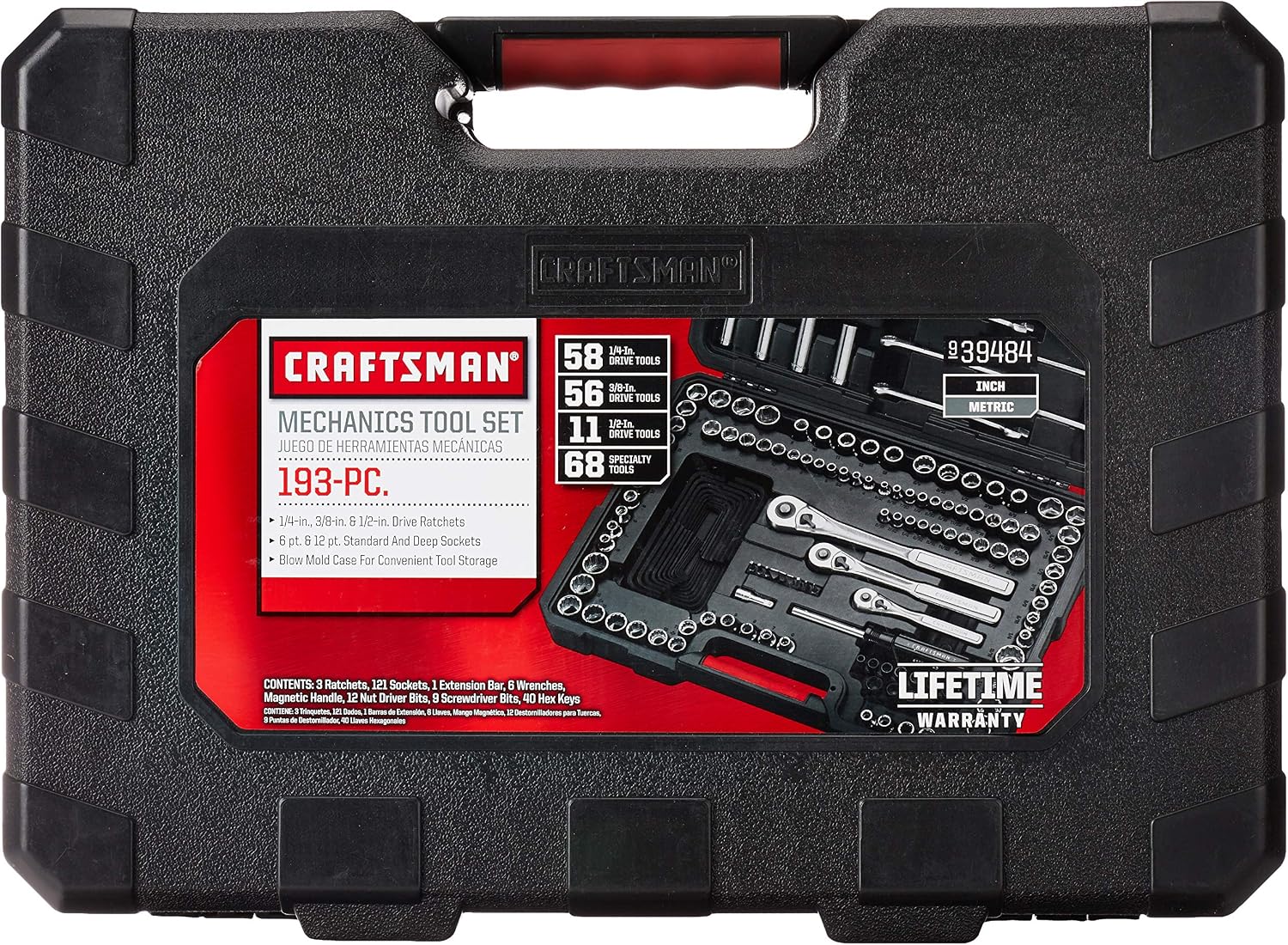 CRAFTSMAN Mechanics Tool Kit, 1/4-Inch Drive, 193 Pieces (939484)