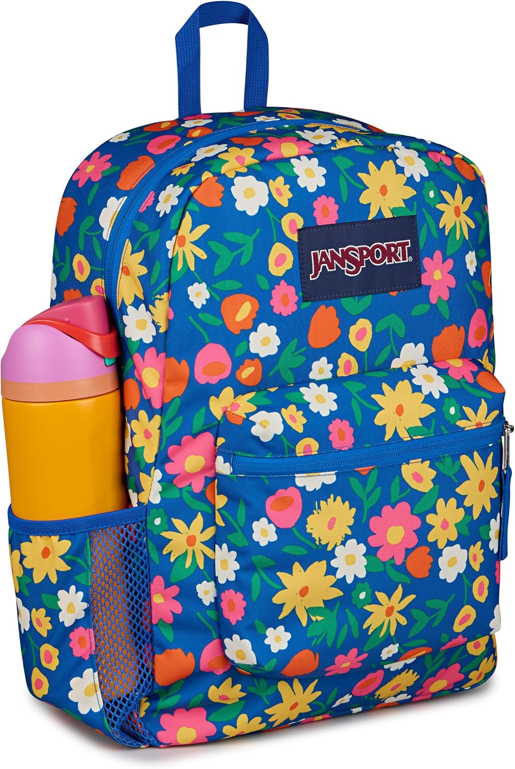 JanSport Cross Town Backpack - Simple Bag for Everyone with 1 Main Compartment, Front Utility Pocket - Premium Class Accessories - Flower Market