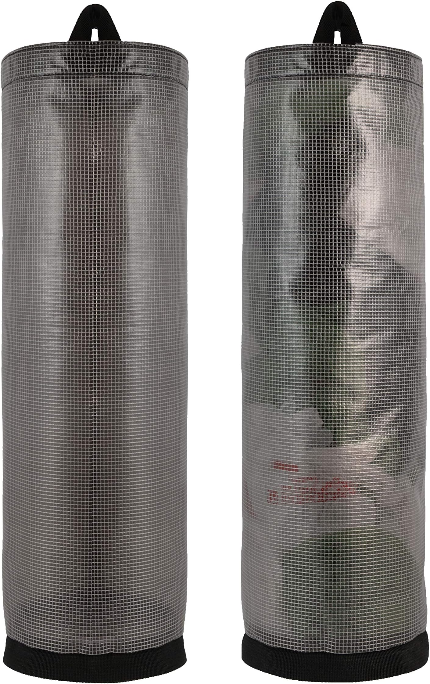 Plastic Bag Holder For Grocery Bags - 2 Pcs Plastic Bag Dispenser, Shopping Bag Holder, Organizer, Storage, Bag Saver, Large Capacity Grocery Bag Holder For Plastic Bags, Trash Bag Carrier. (Gray)