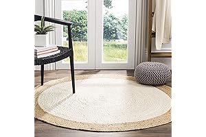 SAFAVIEH Boho Braided Jute Neutral Round Rug