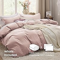 Vista 133 de Bedsure Juego de funda de edredón, tamaño individual, suave y prelavado, blanco, 2 piezas, 1 funda de edredón de 68 x 90 pulgadas, cierre