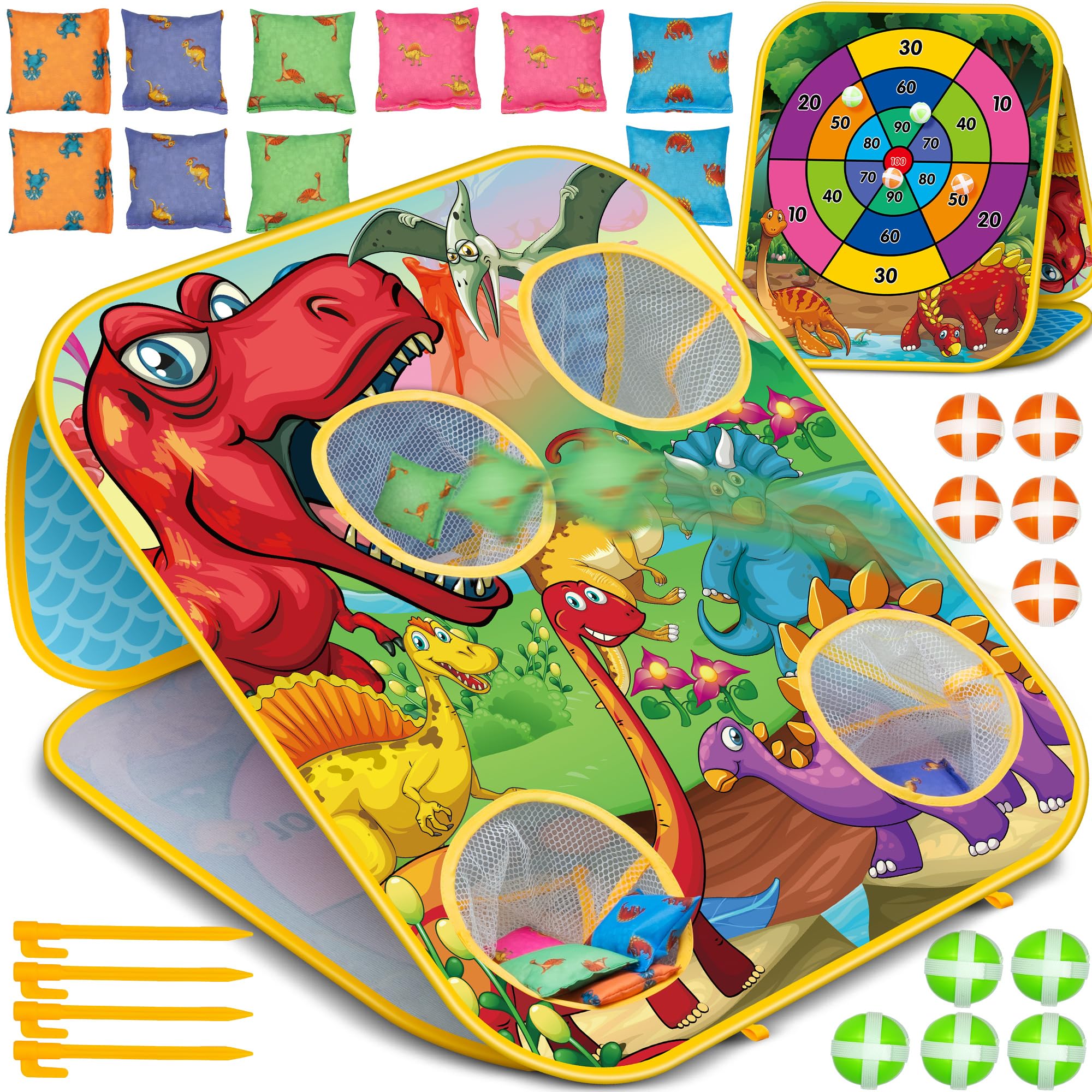 HelloJoy dinosaur bean bag toss game outdoor toddlers