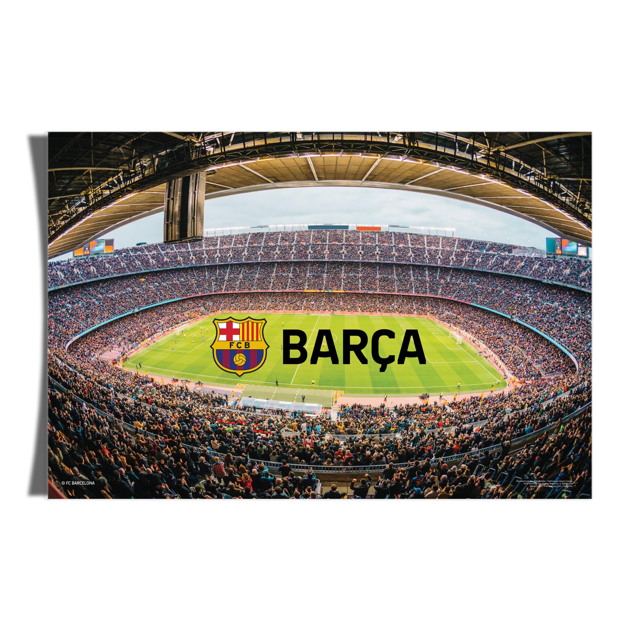 FC Barcelona Poster FC Barcelona Desert Cactus Poster - 11x17 Inch  Officially Licensed Soccer Decor For Room Or Office Barcelona Fc