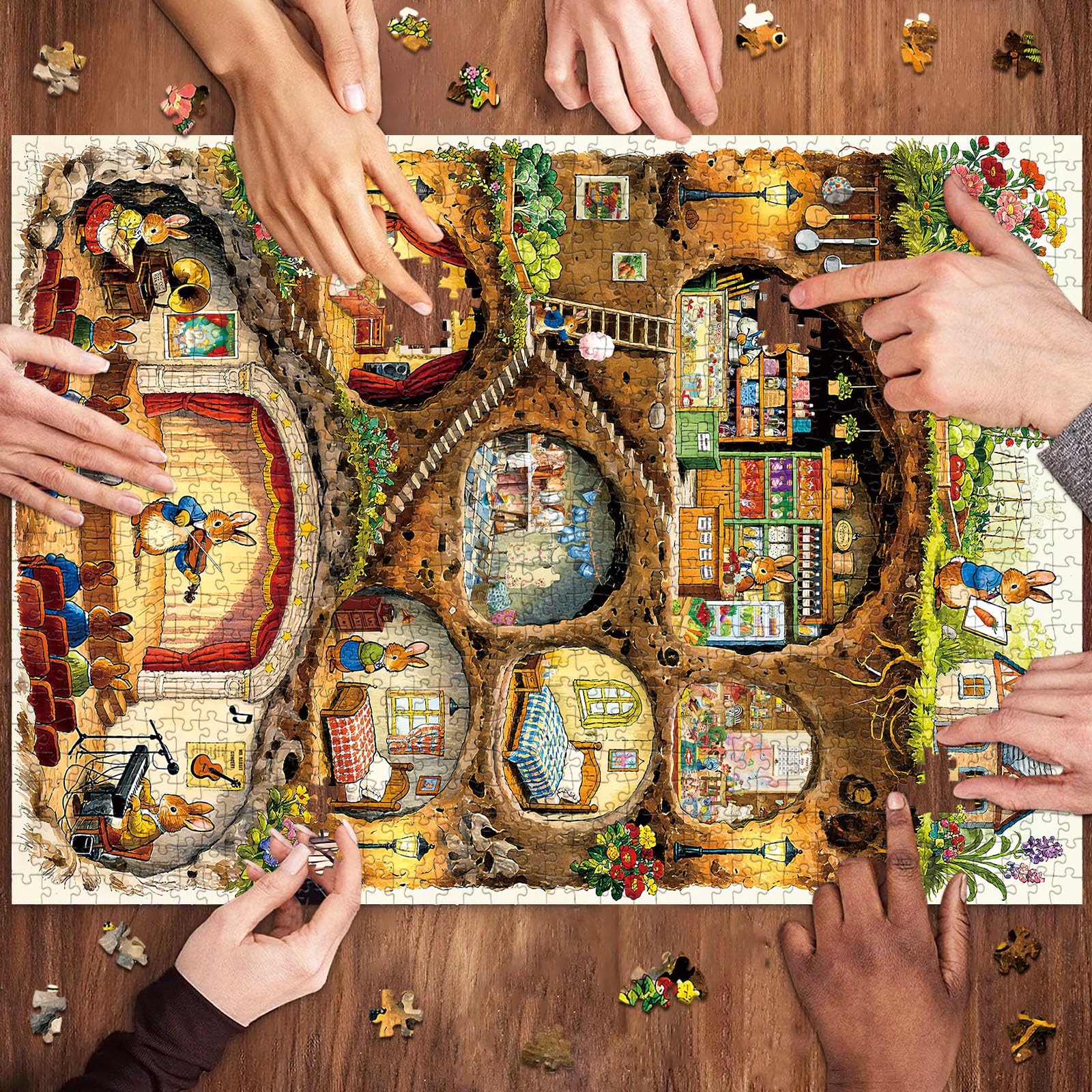 Amazon.com: HUADADA Rabbit Hole Town Jigsaw Puzzles, 500 Pieces