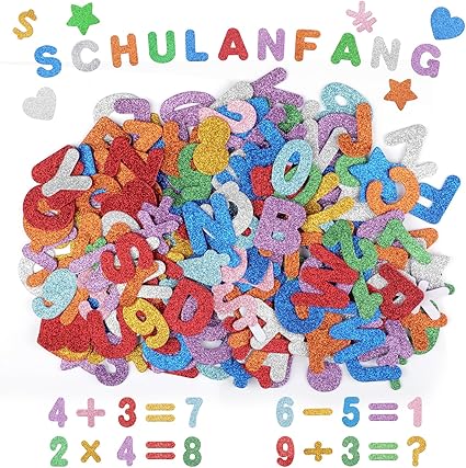 156 Stück Glitzer Buchstaben Aufkleber - 4cm Moosgummi Für DIY Projekte