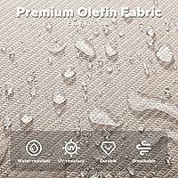 Vista 4 de Sofá de Mimbre Metálico para Patio de 75", Sofá Sillón de Ratán para Exteriores de 3 Asientos para Todo Tipo de Clima con Cojines Premium