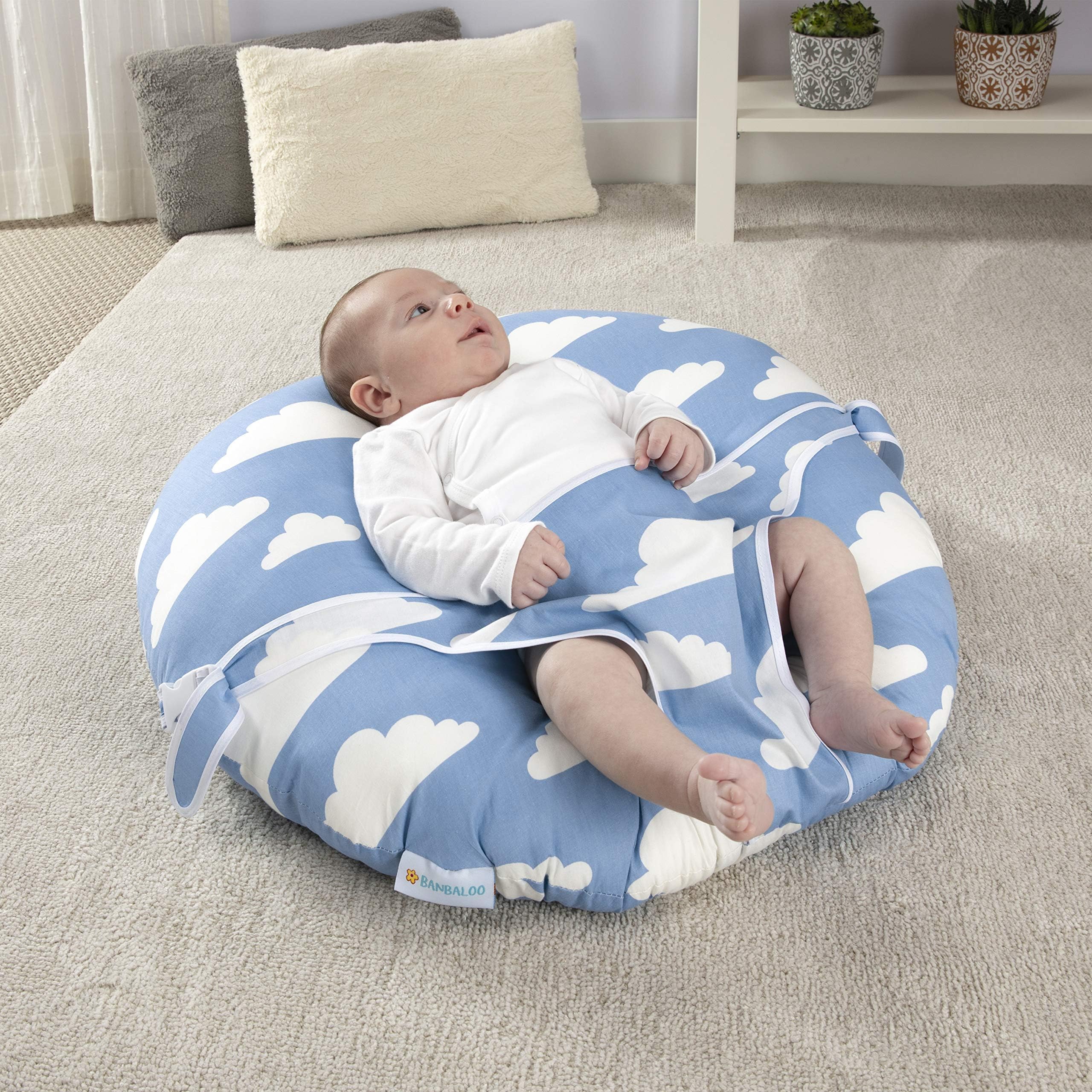 BANBALOO- Newborn Lounger-Baby Bouncer-Bassinet for Babies-Infant Breathable Nest-Super Soft Cotton Cover-Portable and Washable Seat-Original gift for mum and birth-Baby shower present-Anti-reflux.