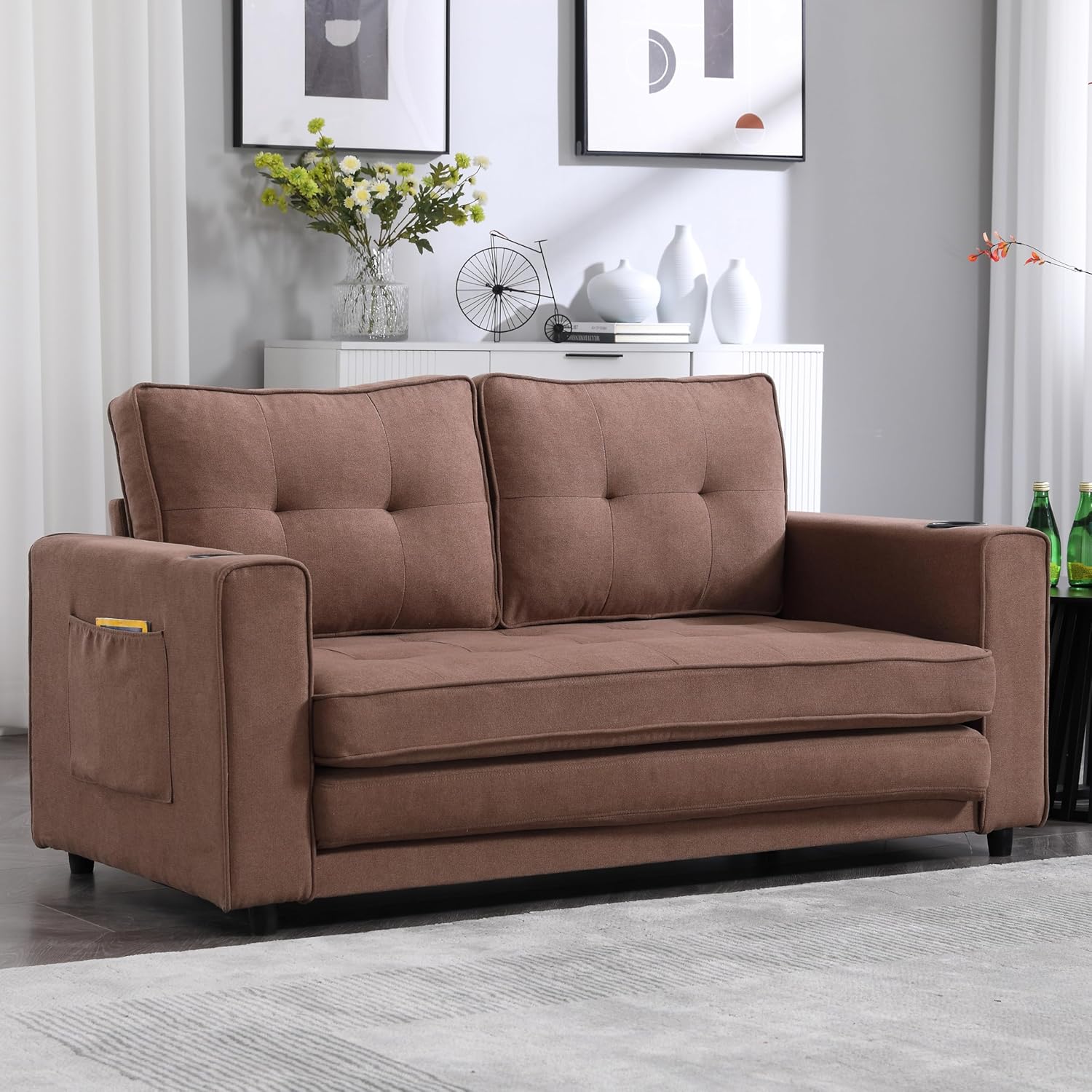 FANYHOME 3 Fold Sofa, Convertible Futon Sleeper sofabed