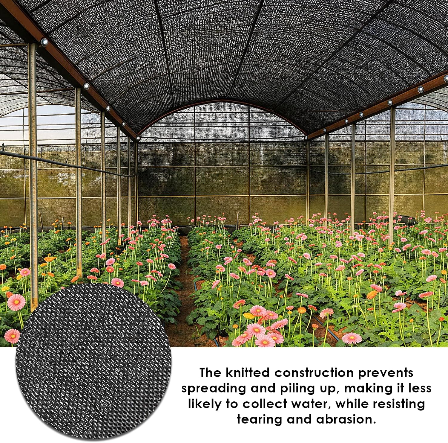 Tigvio 55% Shade Cloth for Garden, 9.8x18.7FT HDPE Mesh Tarp with Reinforced Grommets- Outdoor Sun Shade Cover for Greenhouse, Plant, Pergola, Chicken Coop, Backyard Patio Sunshade Net