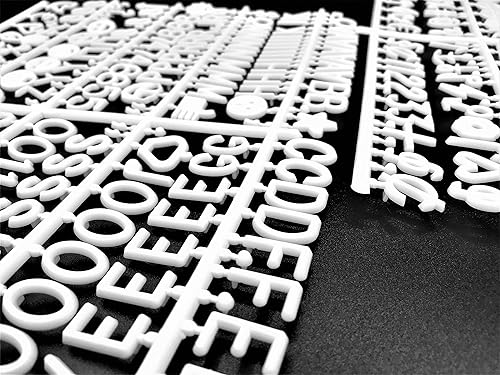 Miniatura 6 de Juego de letras blancas para tableros de letras de fieltro intercambiables, 3/4 pulgadas 460 caracteres (incluye letras de cartas, símbolos/emojis,