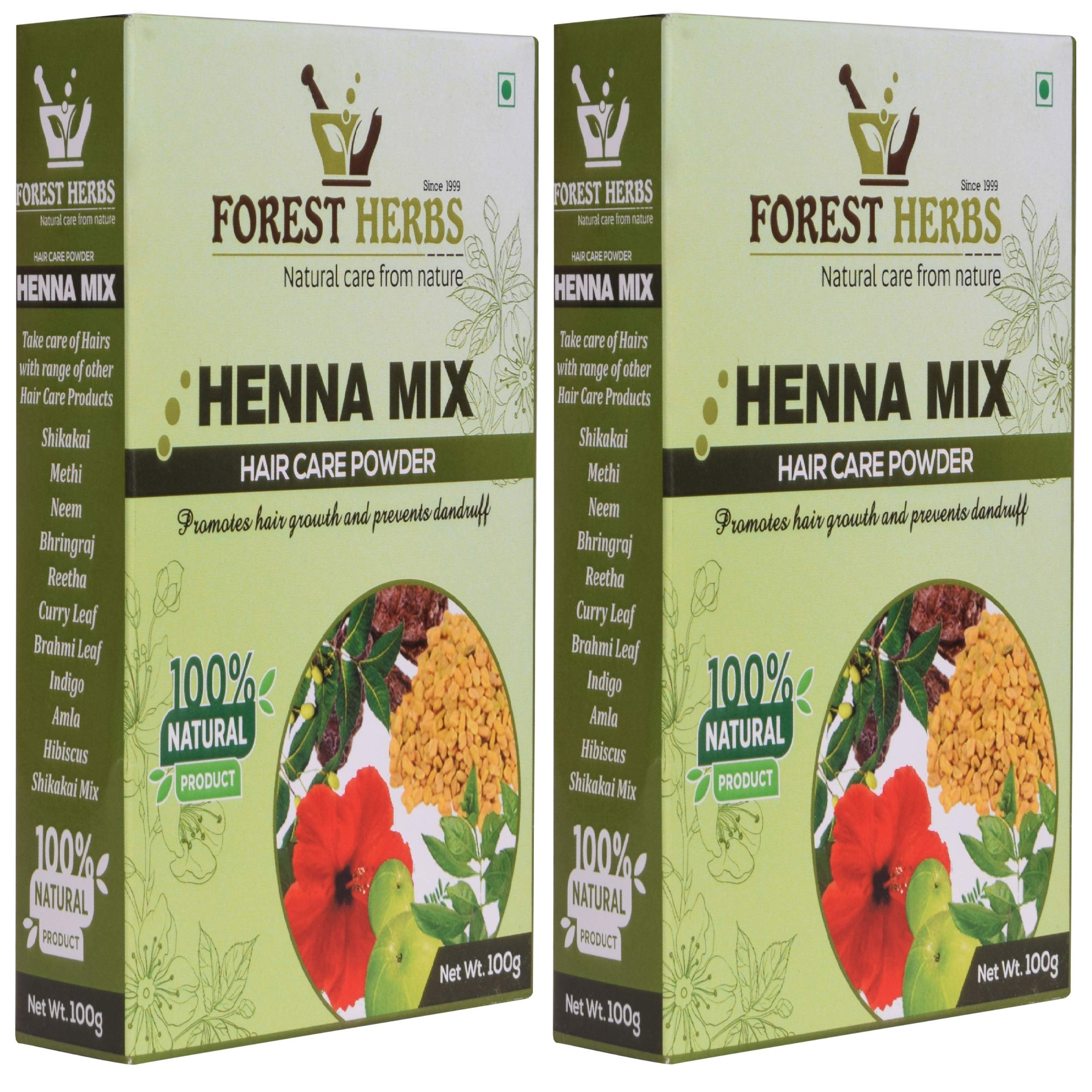THE FOREST HERBS Natural care from natureOrganic Henna Mix Powder For Hair Colour & Conditioning - 100Gms Pack Of 2