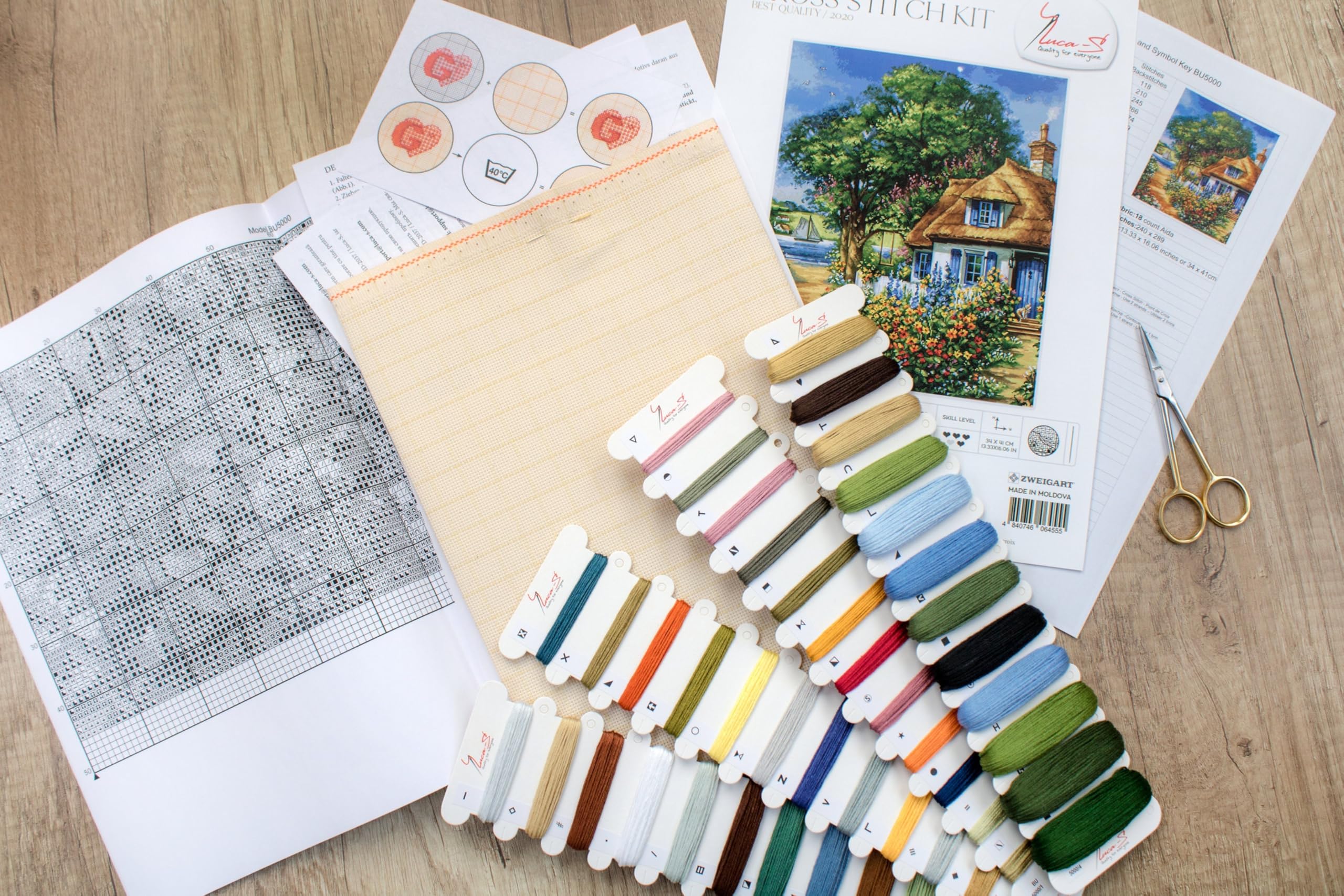 Amazon.com: Luca-S Summer Landscape Counted Cross Stitch Kit 34 x