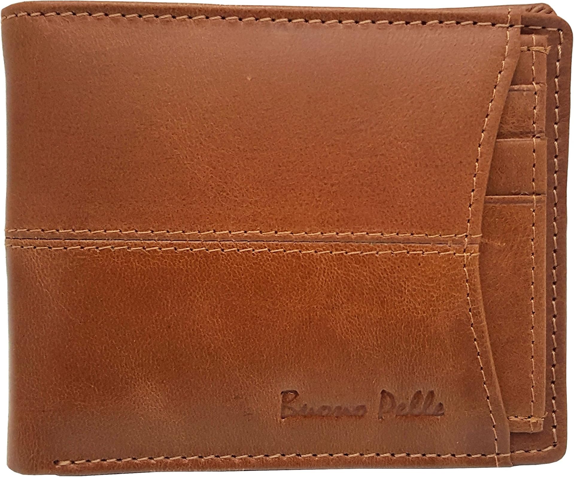 RFID Blocking Mens Designer Luxury Distressed Leather Wallet with Coin Pocket & ID Window Gift Boxed