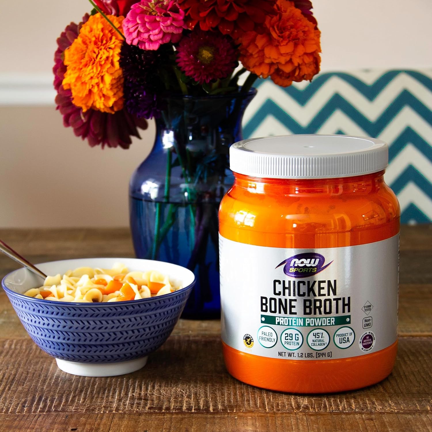 NOW Foods Sports Nutrition, Chicken Bone Broth Powder made with Premium-Quality Chicken Bone Extract, 1.2-Pound - Image 6