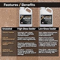 Vista 7 de 1 Gal. DOMINATOR LG+ Clear Acrylic Sealer Low Gloss Paver Sealer Wet Look, Color Enhancing Professional Grade Concrete Pavers and Decorative