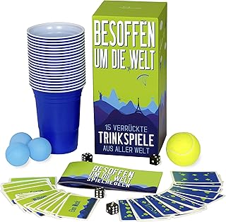GUTTER GAMES Besoffen um die Welt - 15 verrückte Trinkspiele aus Aller Welt | Partyspiel für Erwachsene – Saufspiel für Vo...