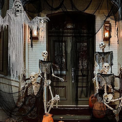 Miniatura 28 de Tela espeluznante, 6 piezas de 30 x 72 pulgadas, decoración de gasa espeluznante negra espeluznante, decoración de Halloween para fiestas, Negro