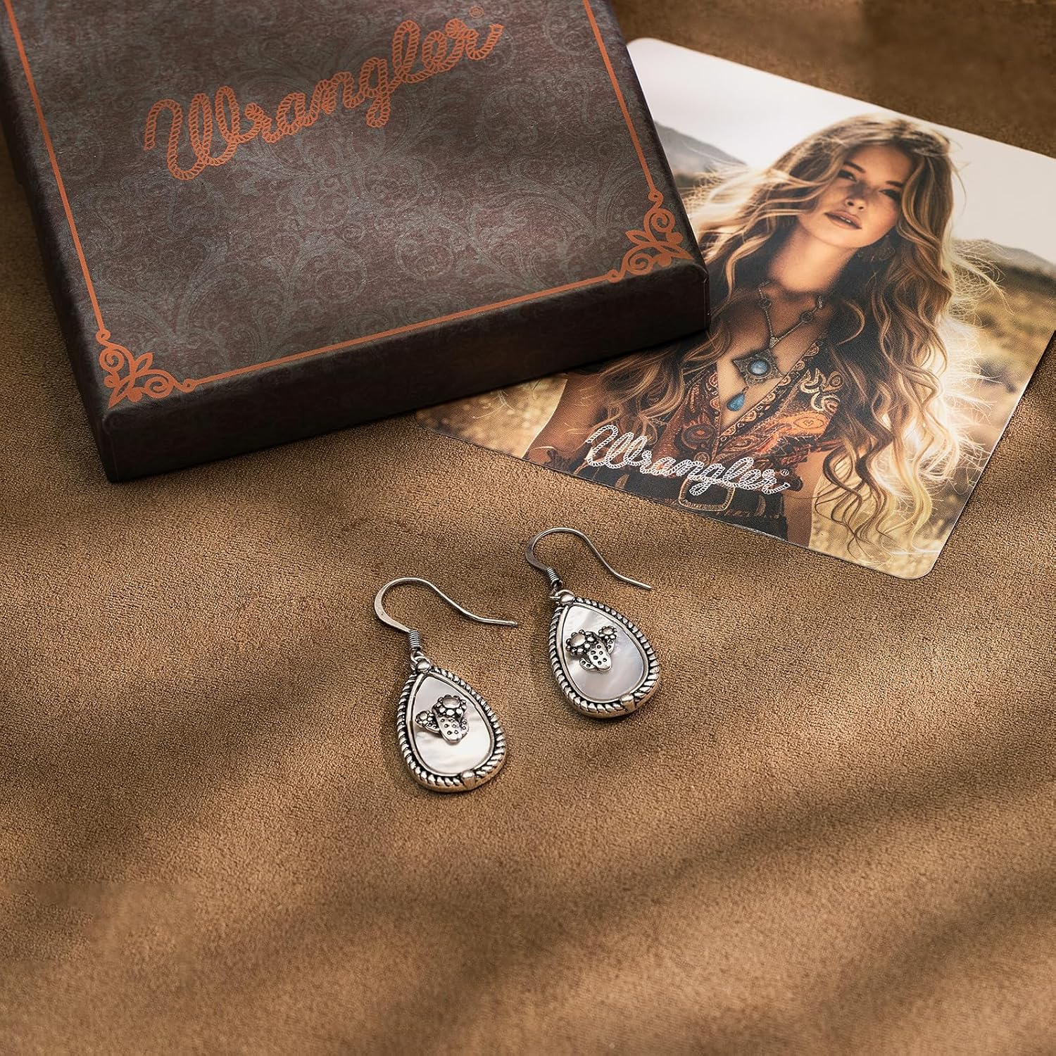 Wrangler Western Turquoise Earrings Jewelry for Women Cowgirl Drop Country Oval Statement Dangle Large Jewelry - Image 4